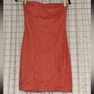 Strapless Lace Dress in Pink